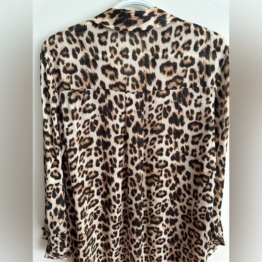 Zara animal print oversized button down blouse  size small - Picture 8 of 11